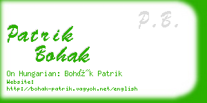 patrik bohak business card